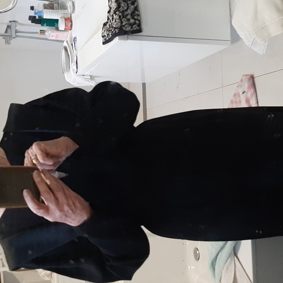 Vintage Frank Usher black Crepe dress 8 - Picture 2 of 11